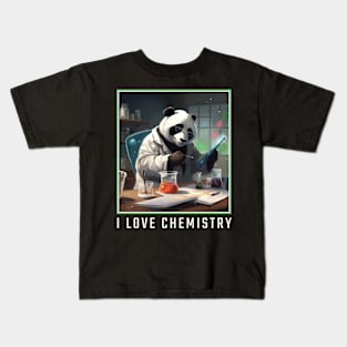 Panda bear scientist Kids T-Shirt